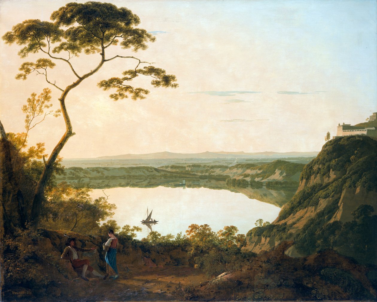 "Albano-tó", 1790 alkotó: Joseph Wright of Derby
