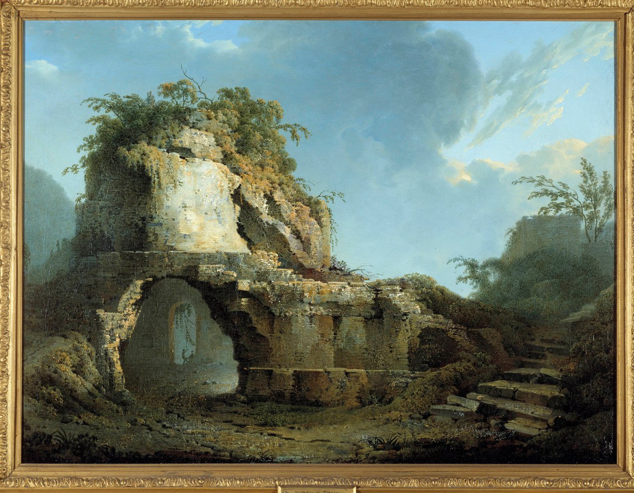 Vergilius (Kr. e. 70-19) római költő sírja A Nápoly melletti Pozzuoli (Pozzuoli) barlang közelében található. Joseph Wright Derby festménye (1734-1797) 1785 Belfast. Ulsteri Múzeum alkotó: Joseph Wright of Derby
