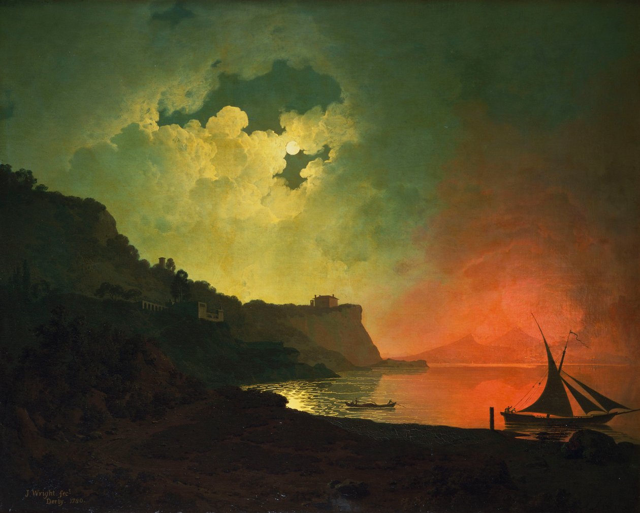 Vezúv Posilipóból alkotó: Joseph Wright of Derby
