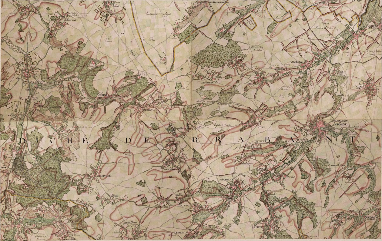 Jodoigne térképe alkotó: Joseph de Ferraris
