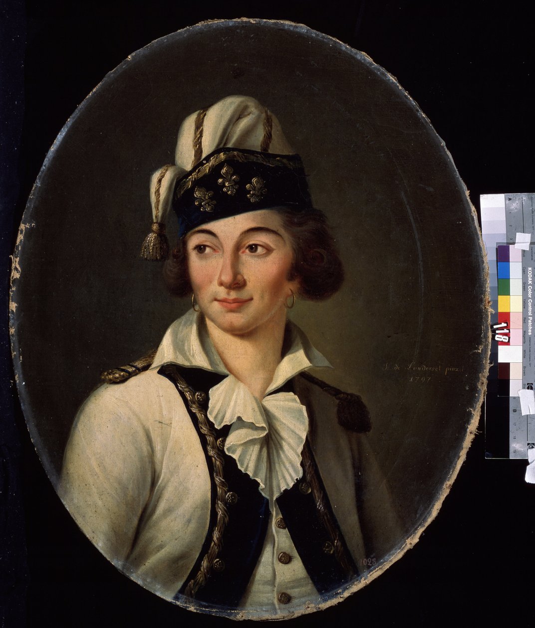 ""Portrait de dame deguisee"" (egy díszruhás hölgy portréja) Peinture de Joseph de Landerset (1753-1824) 1797 Mikhail Kroshitsky Művészeti Múzeum, Szevasztopol (Szevasztopol) Ukrajna alkotó: Joseph de Landerset