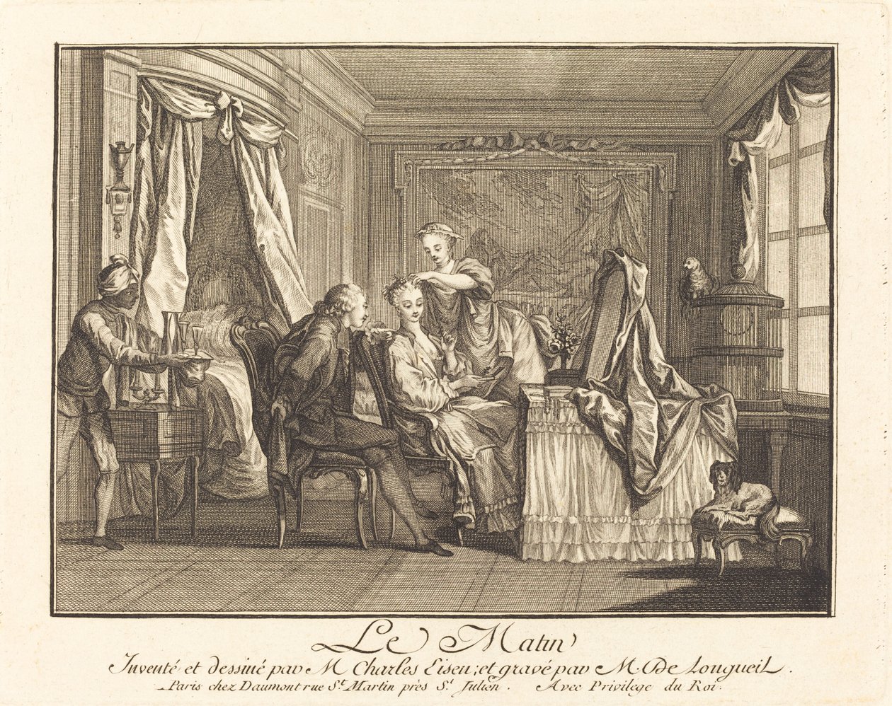 Reggel alkotó: Joseph de Longueil after Charles Eisen