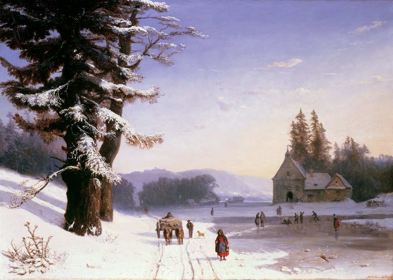 Havas jelenet Dél-Franciaországban, 1868 alkotó: Josephine Bowes