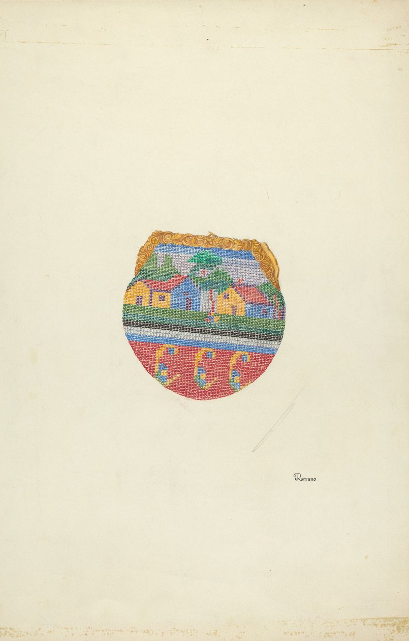 Gyöngyös erszény, c. 1937. alkotó: Josephine C. Romano