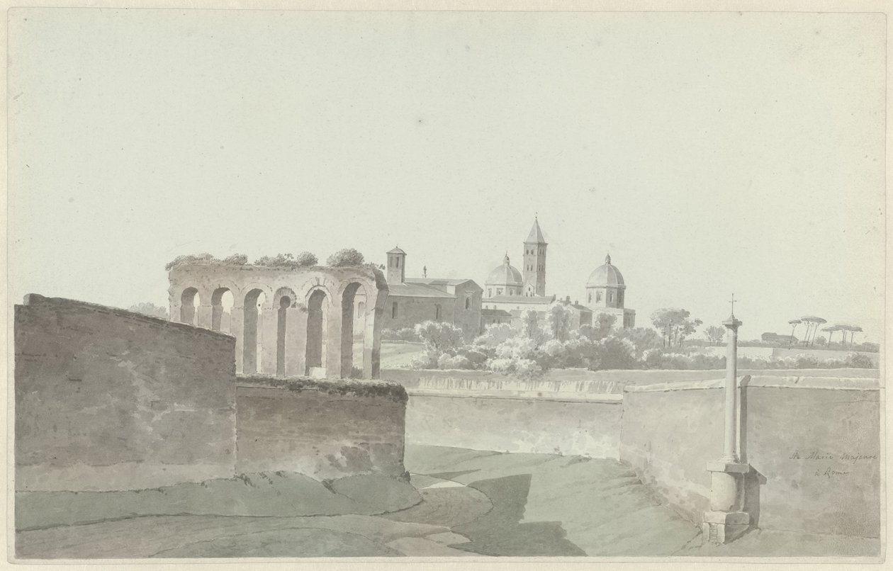 A római Santa Maria Maggiore-bazilika Gezicht op Sa. Maria Maggiore, Róma alkotó: Josephus Augustus Knip