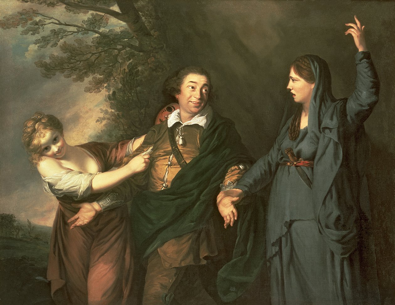 David Garrick (1717-79) a tragédia és a vígjáték múzsái között 1760-61 alkotó: Joshua Reynolds