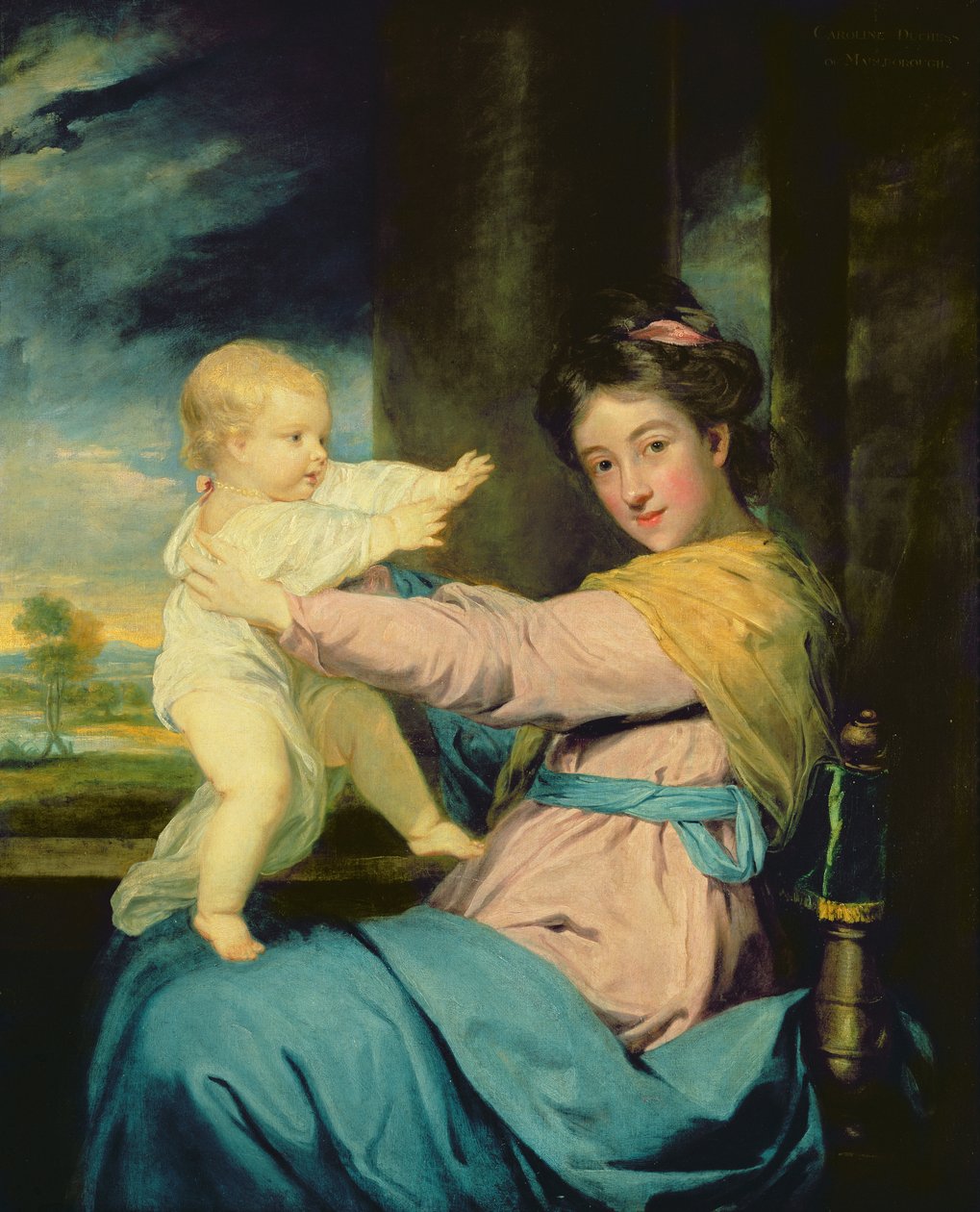 Caroline, Marlborough hercegnő portréja lányával, Lady Caroline Spencerrel 1764-67 (a részletekért lásd a 91074-et) alkotó: Joshua Reynolds