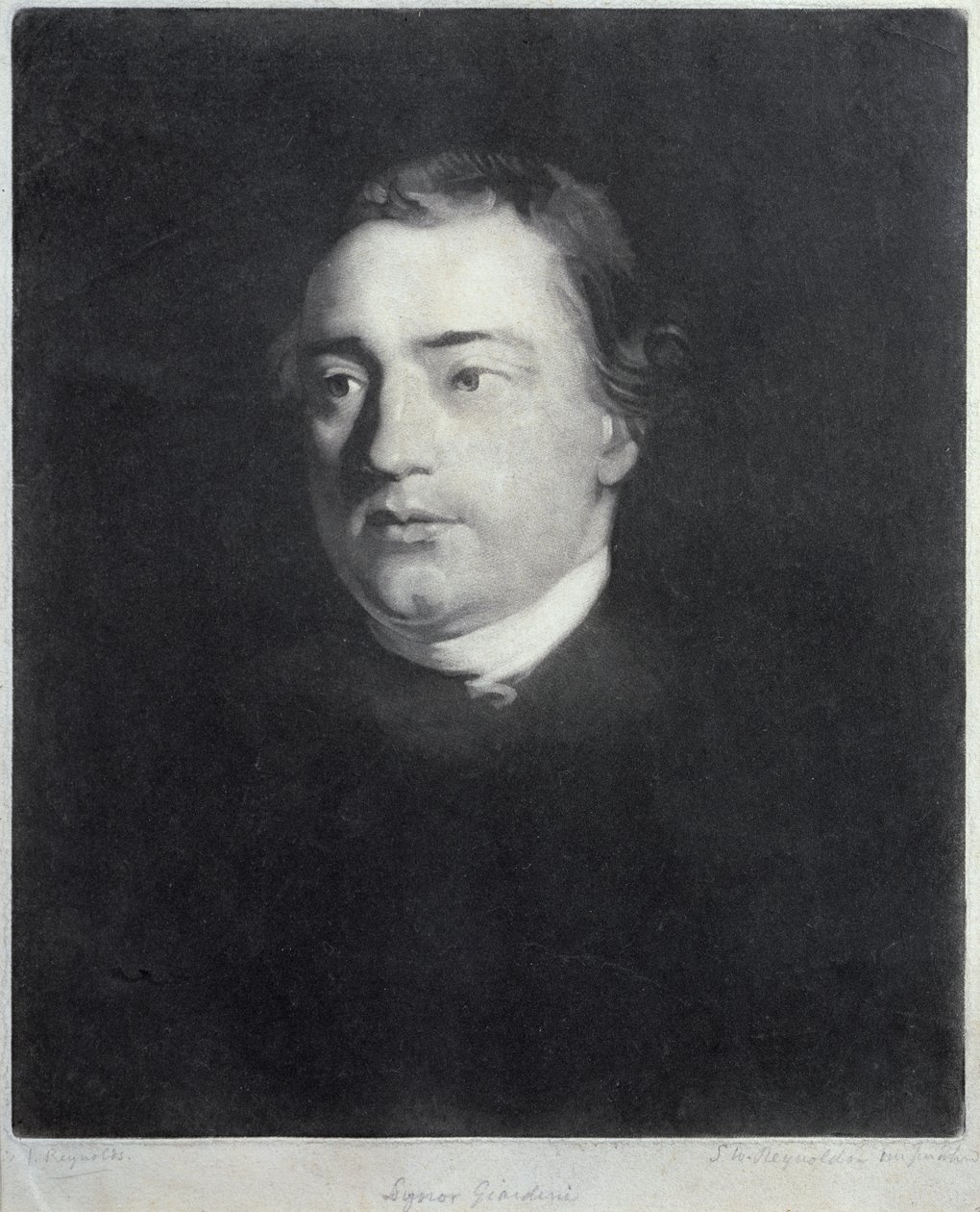 Felice de Giardini (1716-96) olasz hegedűművész portréja, vésette Samuel William Reynolds (1773-1835) alkotó: Joshua Reynolds