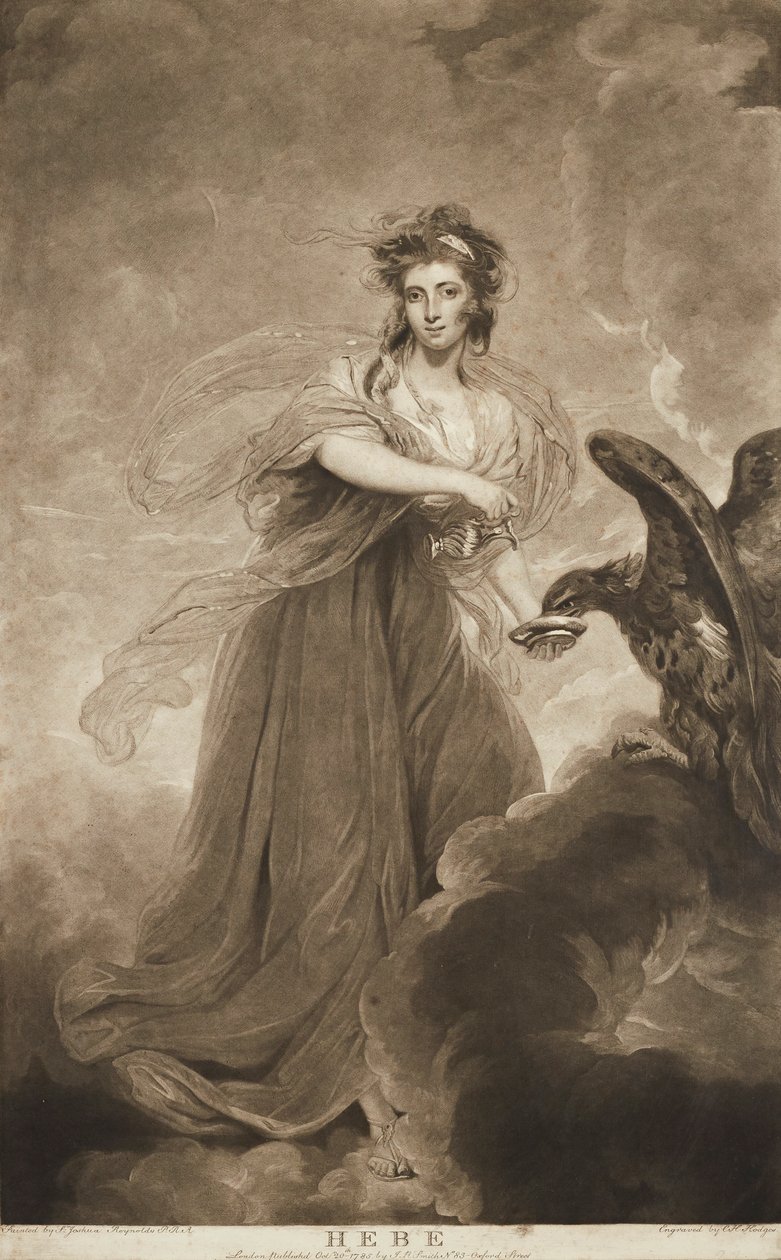 Hebe (mezzotint) alkotó: Joshua (after) Reynolds