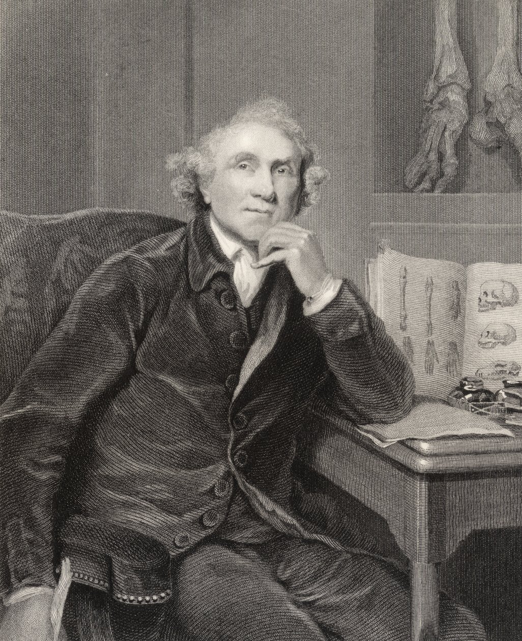 John Hunter, metszett G.H. Adcock, a National Portrait Gallery V. kötetéből, 1835 körül megjelent (litho) alkotó: Joshua (after) Reynolds