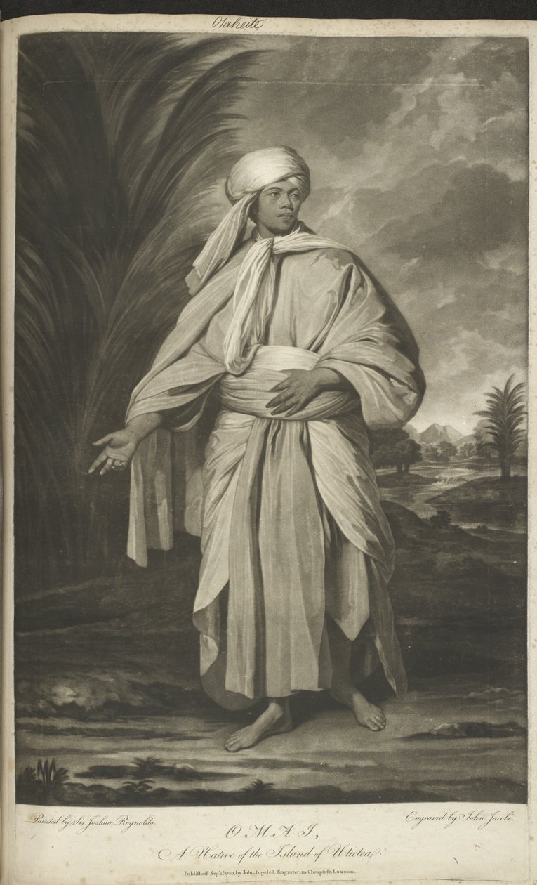 Omai, Ulietea szigetének szülötte. Sir Joshua Reynolds festette és John Jacobs metszette. Mai vagy Omai álló portréja, folyékony köntösbe burkolózva, klasszikus pózban.
Mai (1751-1780 körül), akit Nagy-Britanniában tévesen Omai néven ismertek, egy fiatal R alkotó: Joshua (after) Reynolds