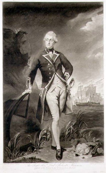 Lord Robert Manners (1758-82) portréja, a HMS „Resolution” kapitánya, William Dickinson (1746-1823) kocsmája metszete. 1783 (metszet) alkotó: Joshua (after) Reynolds