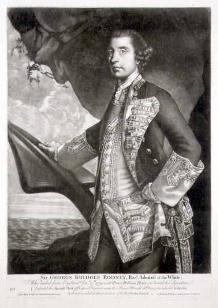 Sir George Brydges Rodney (1719-92) Fehér admirális portréja, William Dickinson (1746-1823) kocsma metszete. szerző: Carington Bowles (fl.1744-93) (metszet) alkotó: Joshua (after) Reynolds
