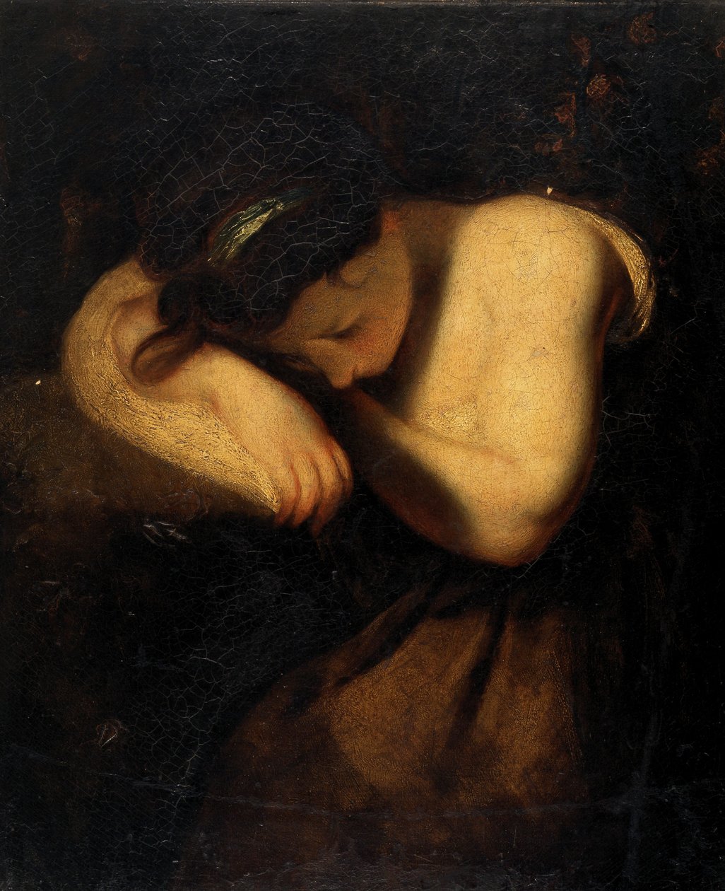 Lány, alvás (olaj, vászon) alkotó: Joshua (follower of) Reynolds