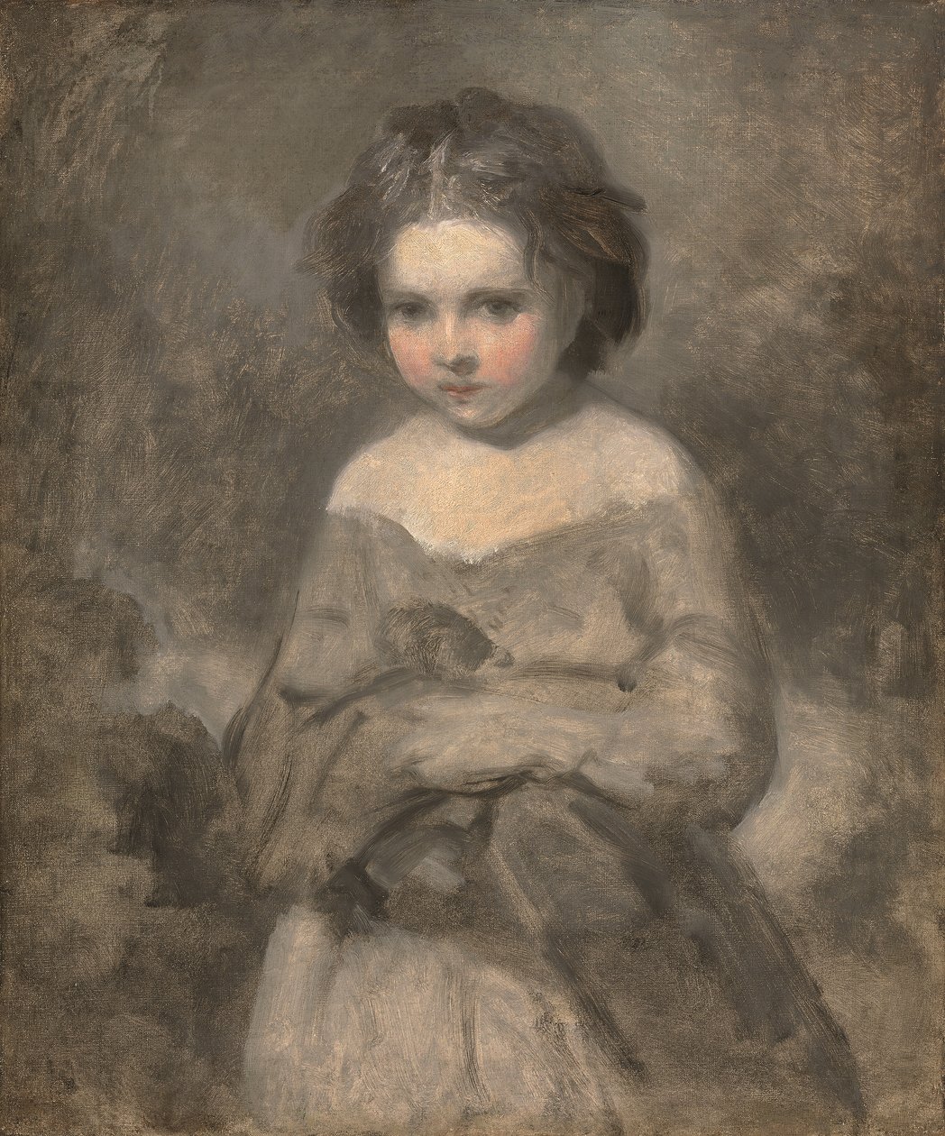 Tanulmány egy fiatal lányról, félalakos - befejezetlen (olaj, vászon) alkotó: Joshua (studio of) Reynolds