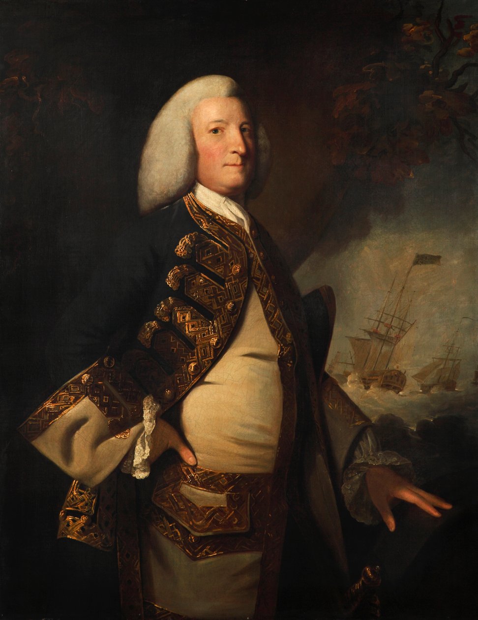 Sir George Anson admirális alkotó: Joshua (style of) Reynolds