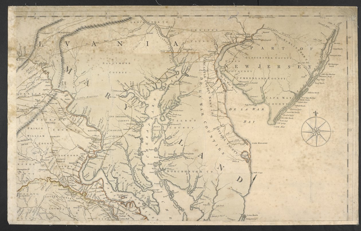 Virginia legnépesebb részének térképe… alkotó: Joshua and Jefferson Peter Fry