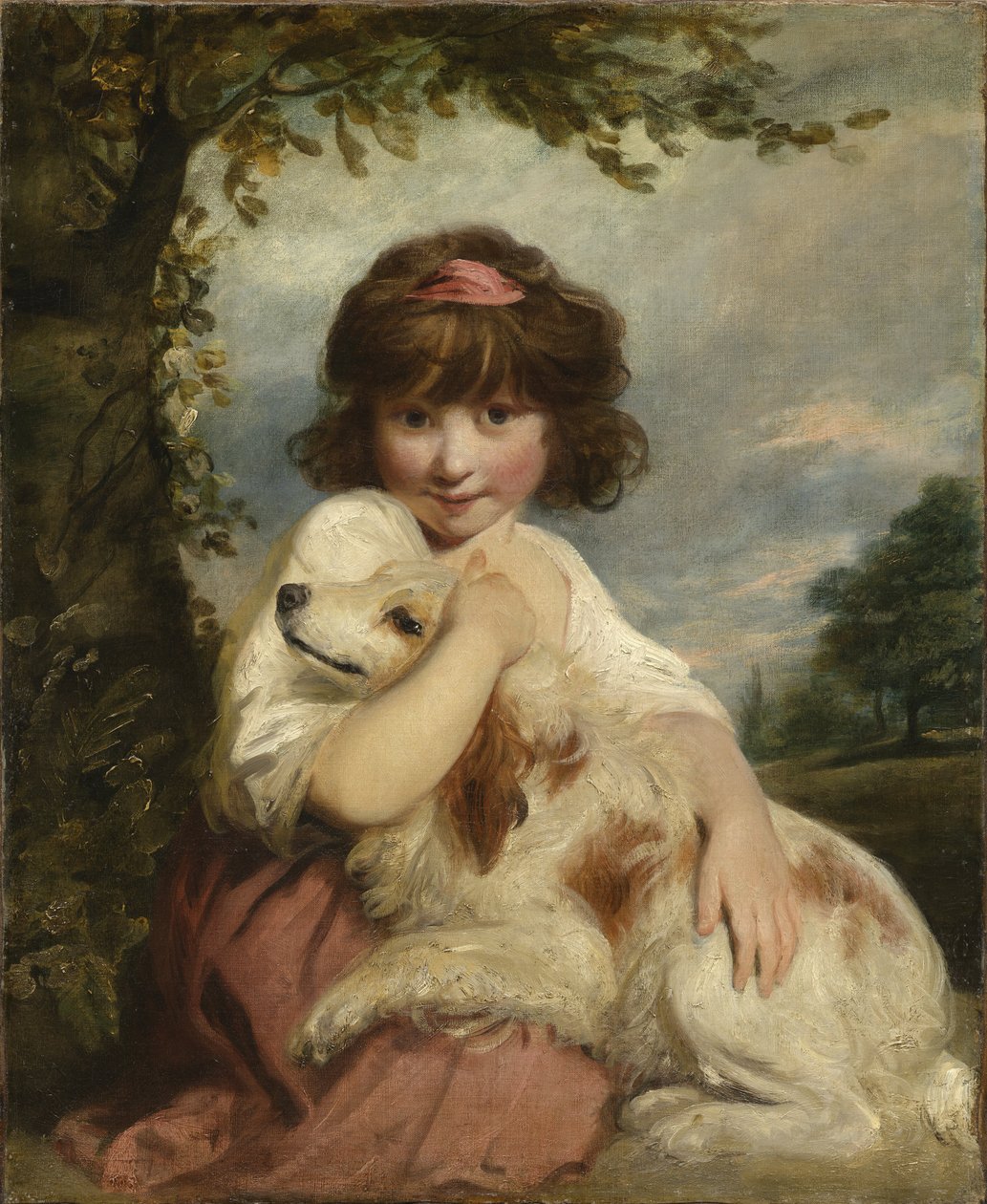 Egy kislány és a kutyája alkotó: Joshua Reynolds