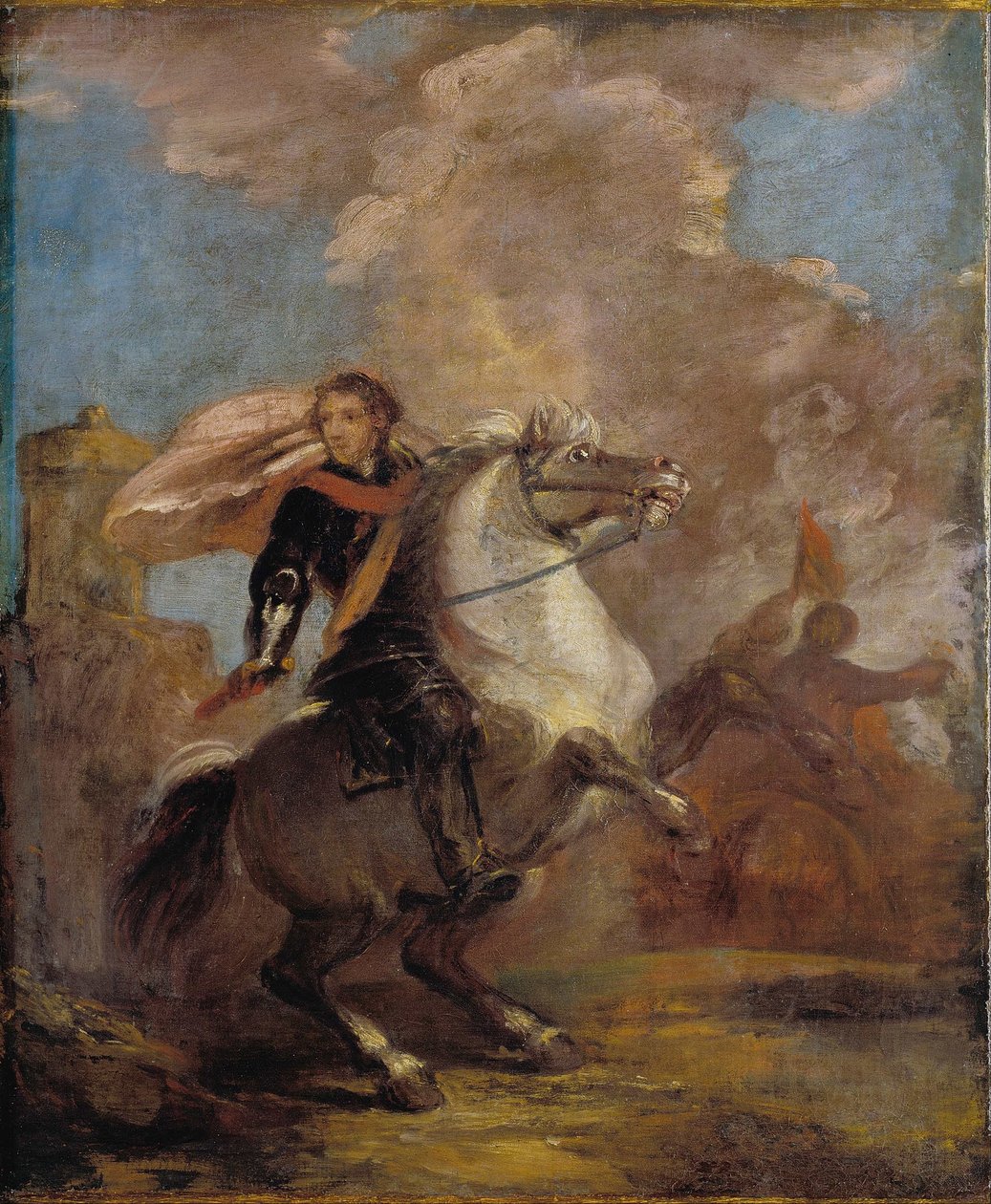 Egy lovon ülő tiszt alkotó: Joshua Reynolds