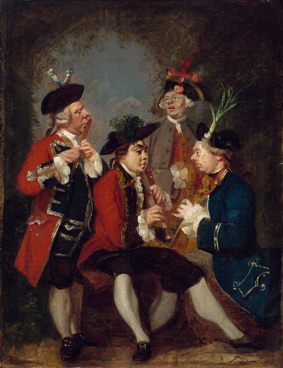 Karikatur von Sir Thomas Kennedy, James Caulfield, Viscount Charlemont, der ehrenwerte John Ward und Richard Phelps alkotó: Joshua Reynolds