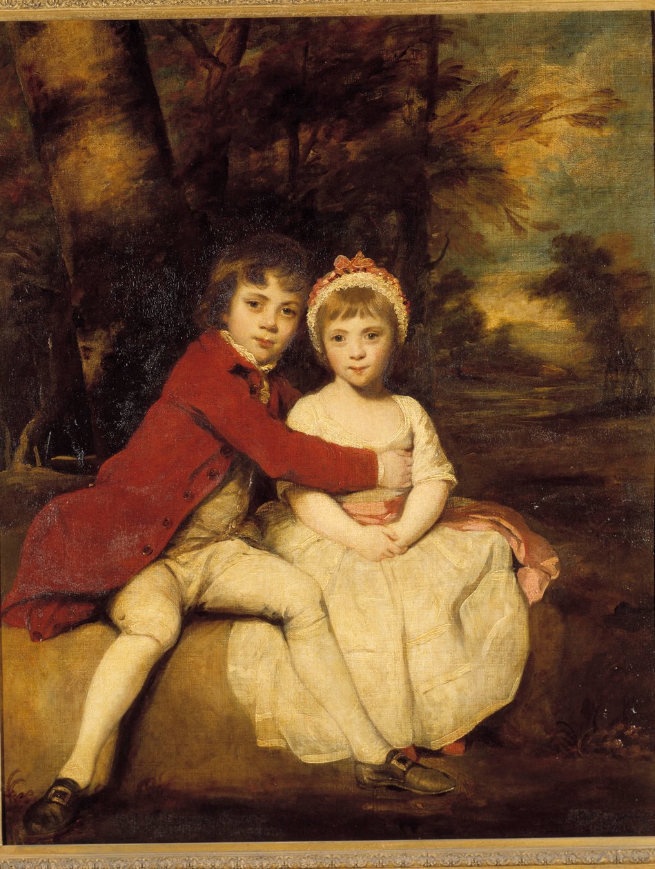 John Parker és nővére, Theresa Egy testvérpár gyermekei szeretettel állnak egymás mellett. Joshua Reynolds (1723-1792) festménye alkotó: Joshua Reynolds