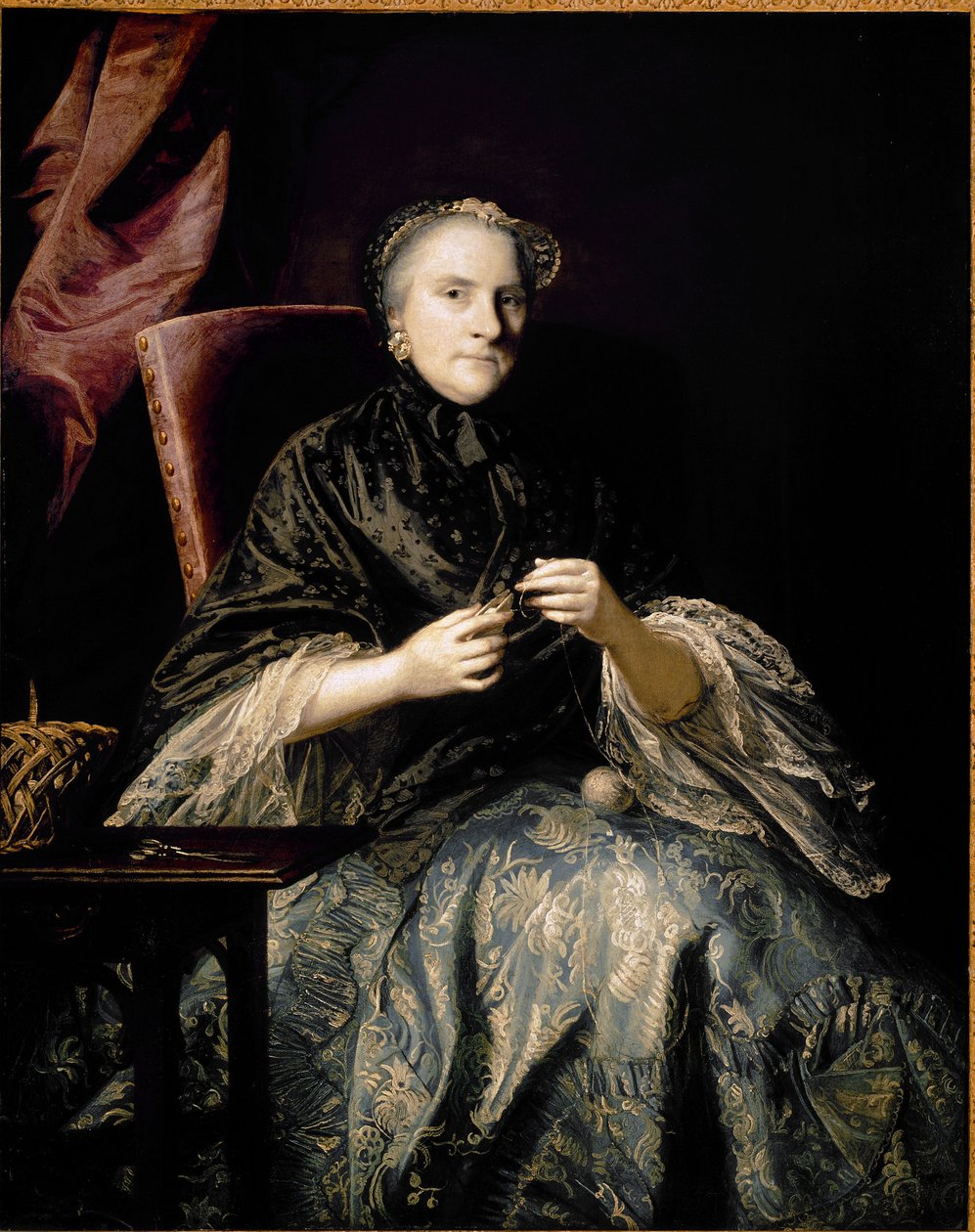 Anne, Albemarle második grófnőjének portréja, aki csomókat készít (olaj, vászon alkotó: Joshua Reynolds
