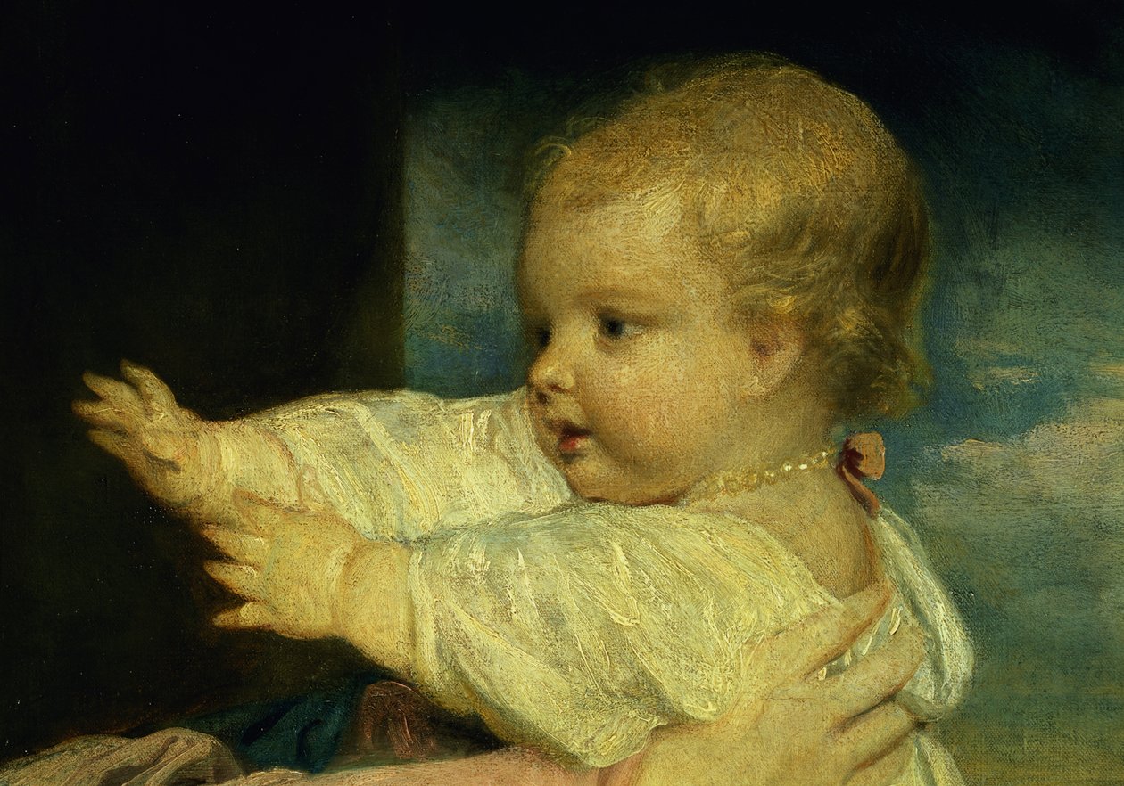 Caroline, Marlborough hercegnő portréja lányával, Lady Caroline Spencerrel, részlet, olaj, vászon 1764-67, 91073 részlet alkotó: Joshua Reynolds