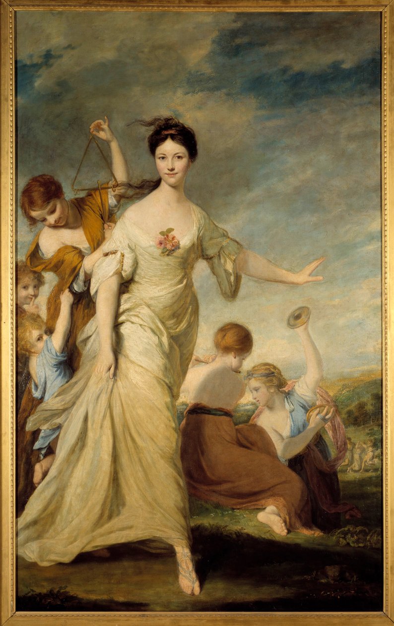 Madame Hale portréja Euphrosynban Madame John Hale Euphrosyn, az öröm kegyelmének értelmezésében a görög mitológiában. Joshua Reynolds festménye (1723-1792) 1762-1764. Homályos. 236 x 146 cm. Magángyűjtemény - Mrs Hale mint Euphrosyne. 1776. Olaj, vászon.  alkotó: Joshua Reynolds