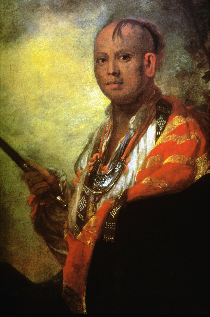 Syacaust Ukah, a Cherokee törzs fejének portréja alkotó: Joshua Reynolds