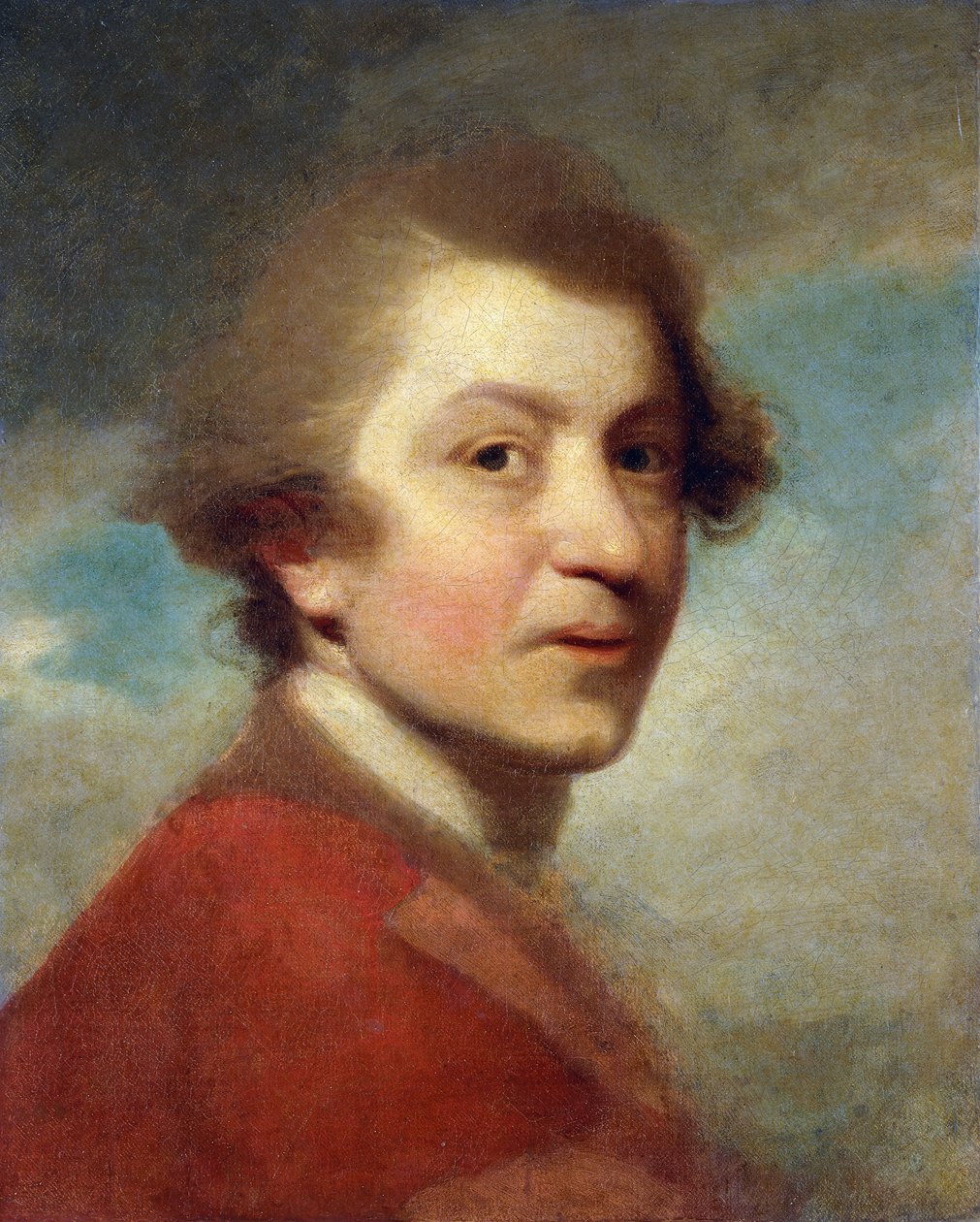 A művész portréja, fej és váll, egy jogtudományok doktora vörös köpenyében és fehér ruhában – Befejezetlen, alkotó: Joshua Reynolds