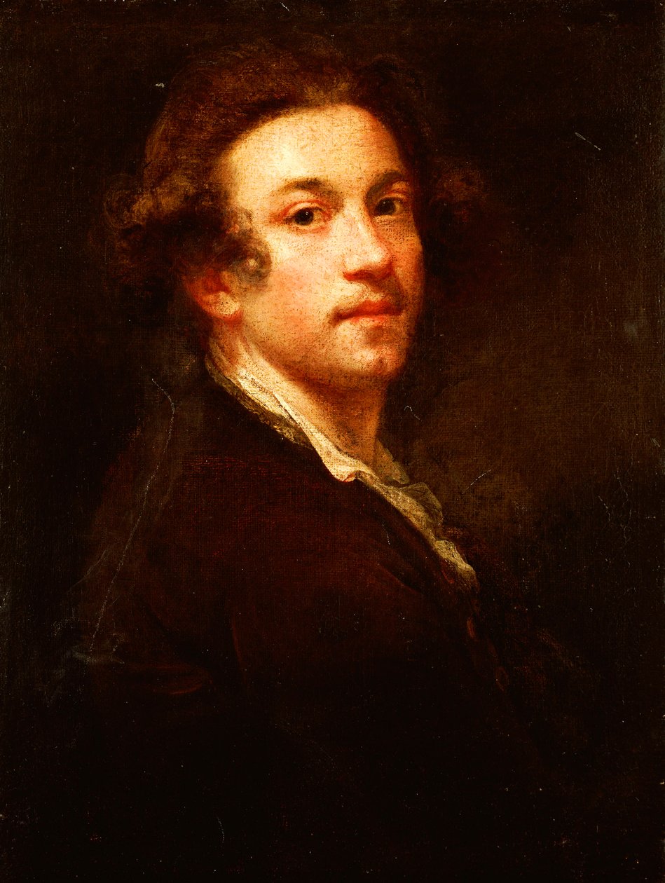 Önarckép, félhosszú, válla fölött néz, barna kabátban és fehér ingben, 1750-52 körül alkotó: Joshua Reynolds