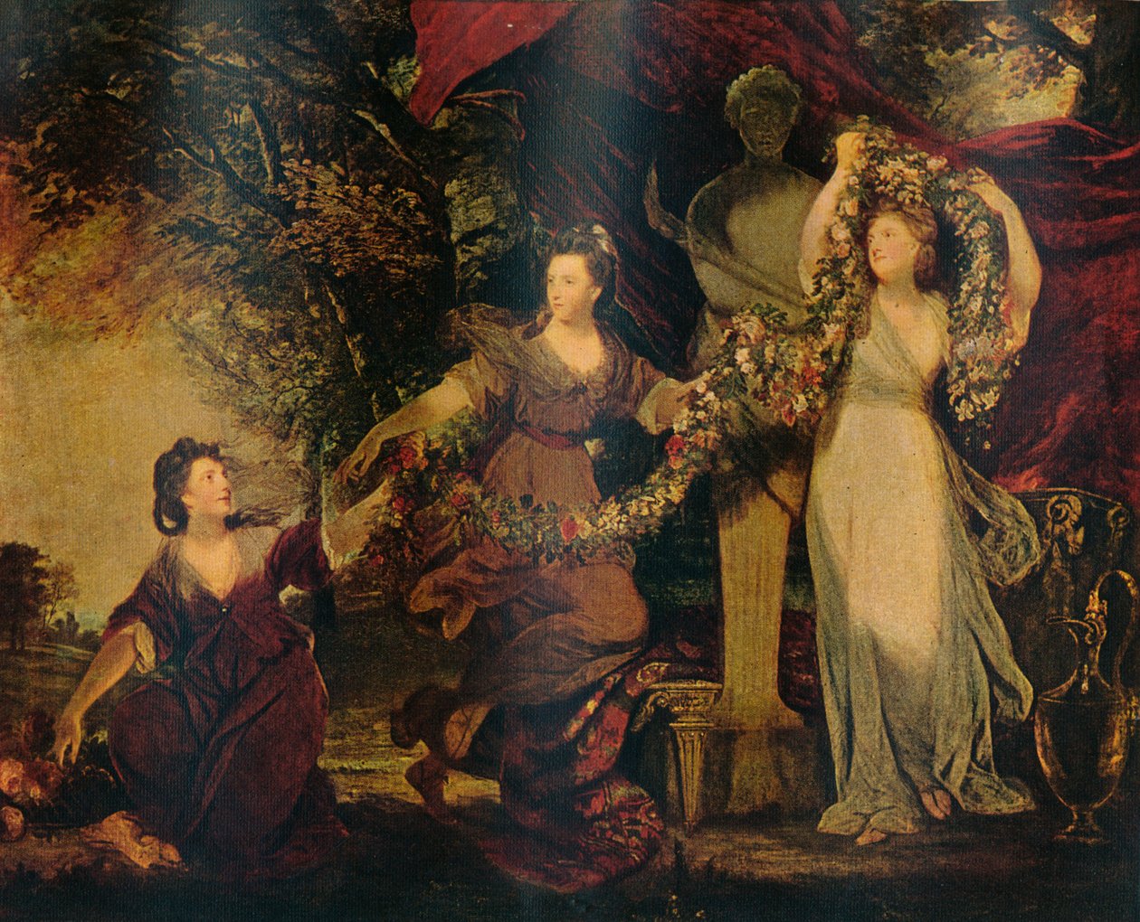 A kegyelmek a szűzhártya végfiguráját díszítik, 1773, 1911 alkotó: Joshua Reynolds