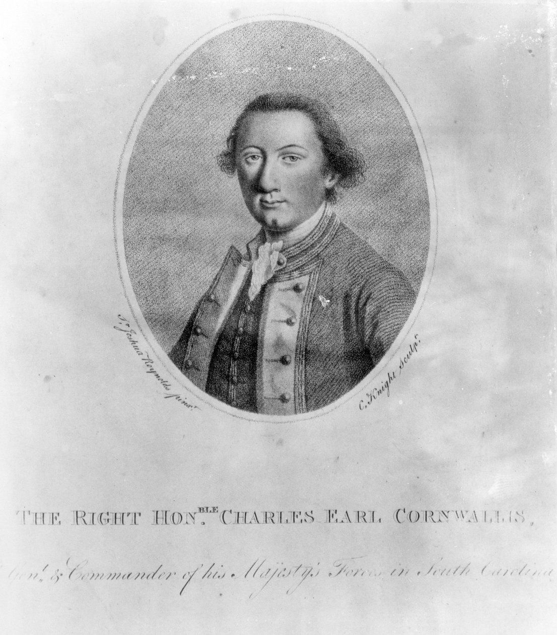 A jobb tiszt. Charles Earl Cornwallis, C. Knight által készített nyomat alkotó: Joshua Reynolds