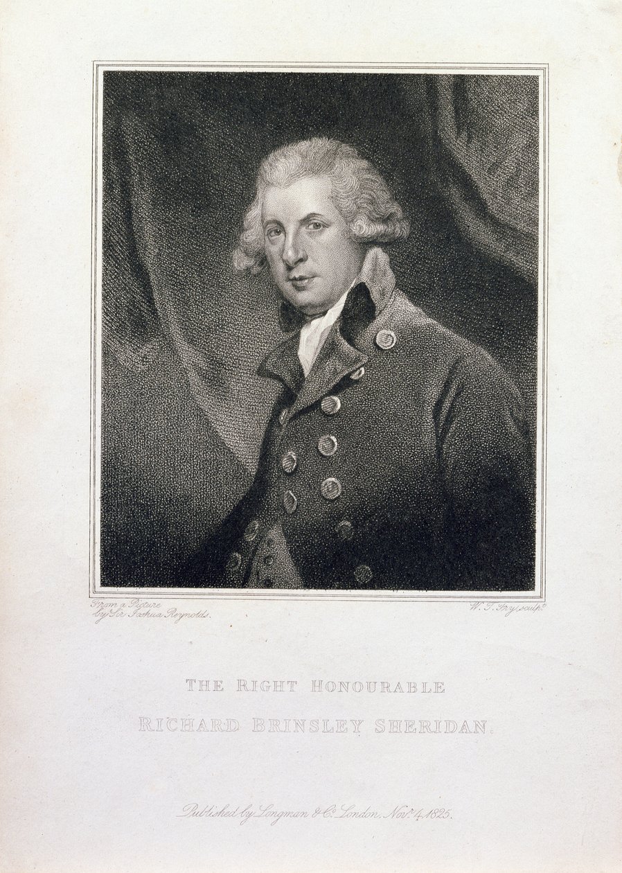 Az Igaz, tisztelt Richard Brinsley Sheridan, 1825 alkotó: Joshua Reynolds