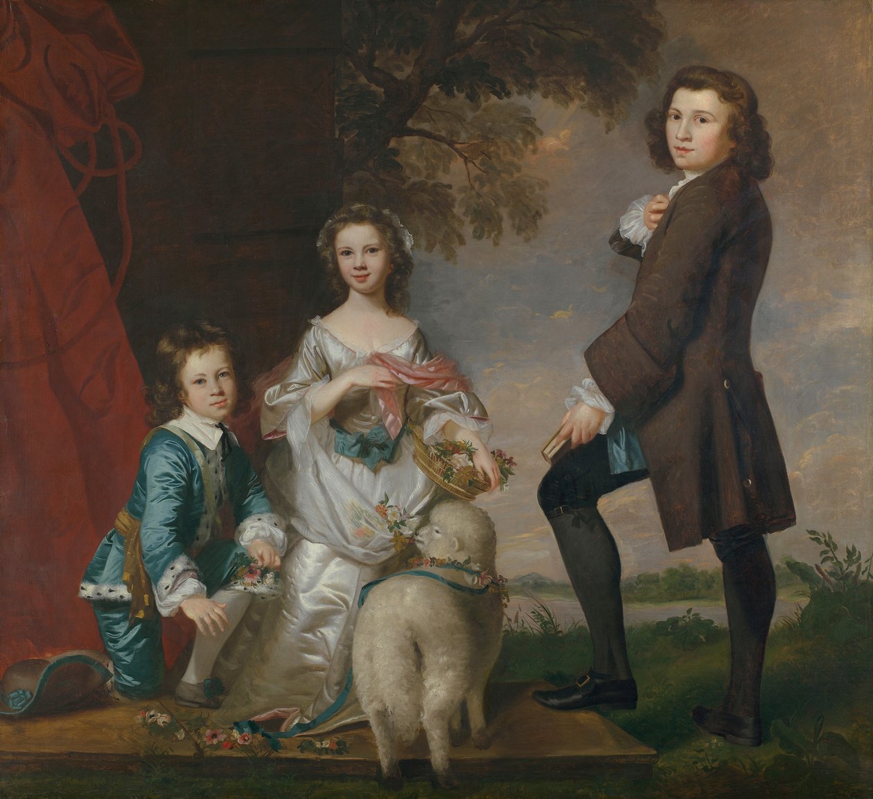 Thomas 1740-1825 és Martha Neate 1741-1795 után tanítójával, Thomas Needhammel, 1748. alkotó: Joshua Reynolds