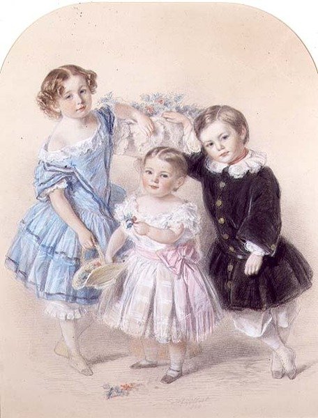 Három kisgyermek portréja alkotó: Josiah Gilbert