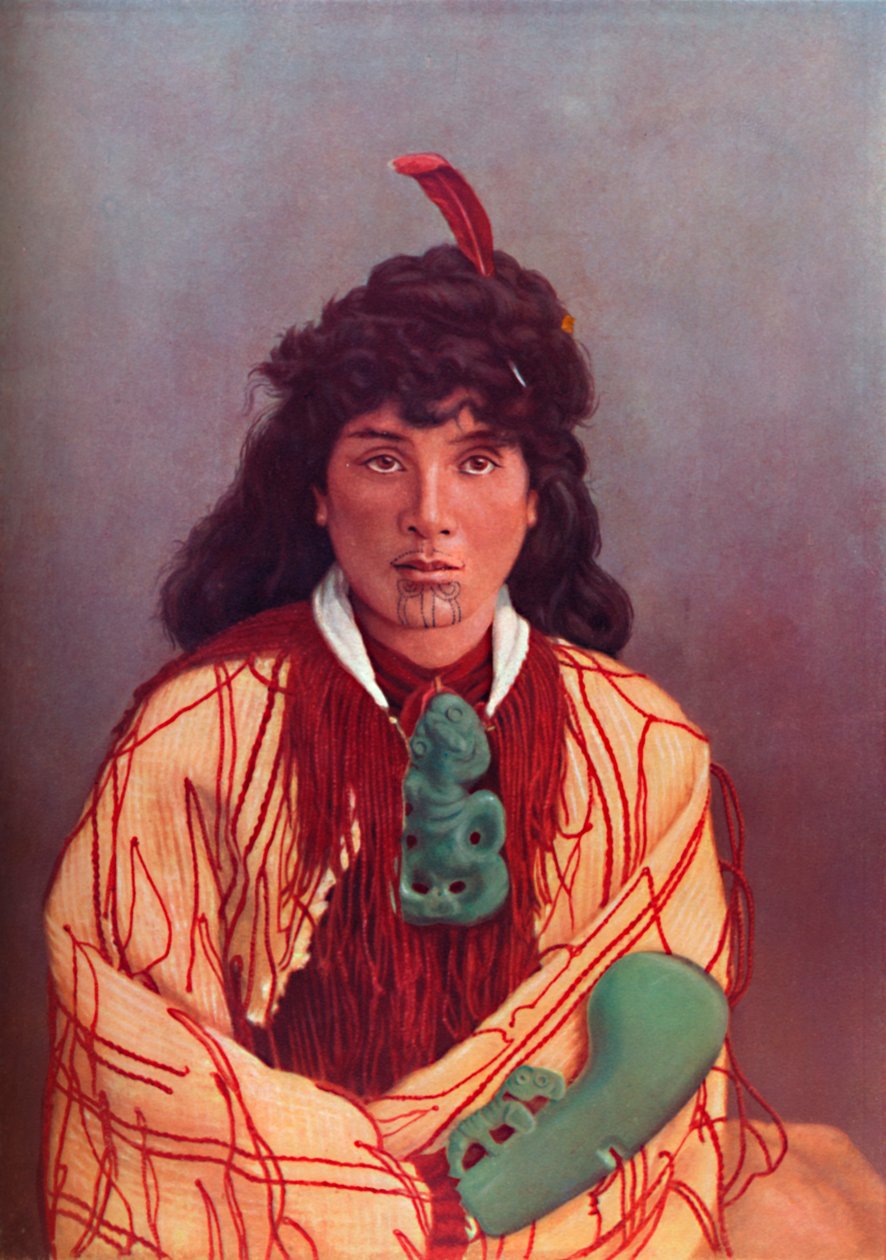 Egy maori hölgy teljes ruhában, 1902 alkotó: Josiah Martin