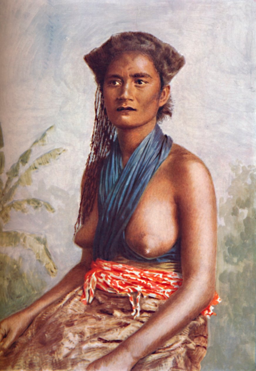 Fidzsi-szigeteki nő eredeti ruhában, 1902 alkotó: Josiah Martin