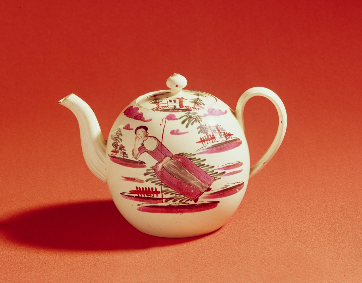 Pásztorlány teáskanna, David Rhodes díszítette, 1770 körül (krémedény) alkotó: Josiah Wedgwood