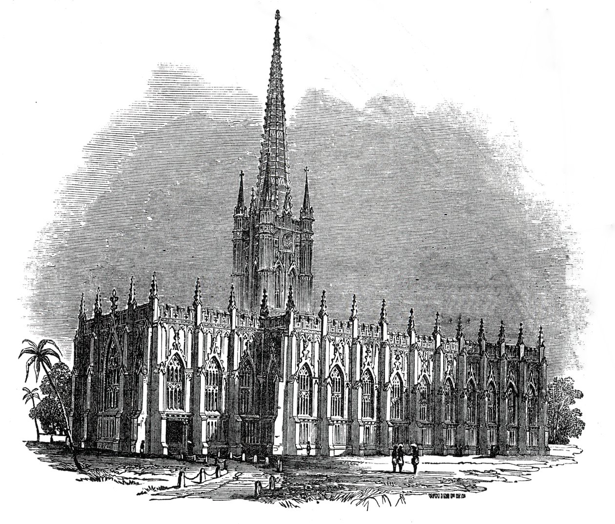 Szent Pál-székesegyház, Kalkutta, 1845. alkotó: Josiah Wood Whymper