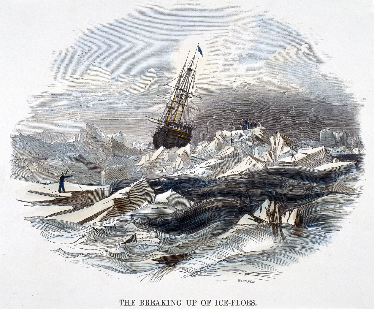 A jégtáblák felszakadása, a természet jelenségeiből, 1849 alkotó: Josiah Wood Whymper