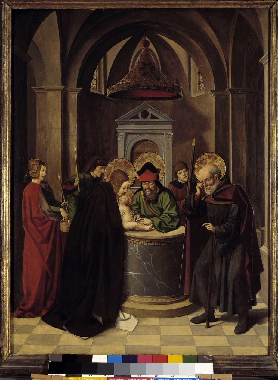 Jelenetek a Szűzanya életéből: körülmetélés, 1500 körül (olaj, fa) alkotó: Josse (fl.1493 1508) Lieferinxe