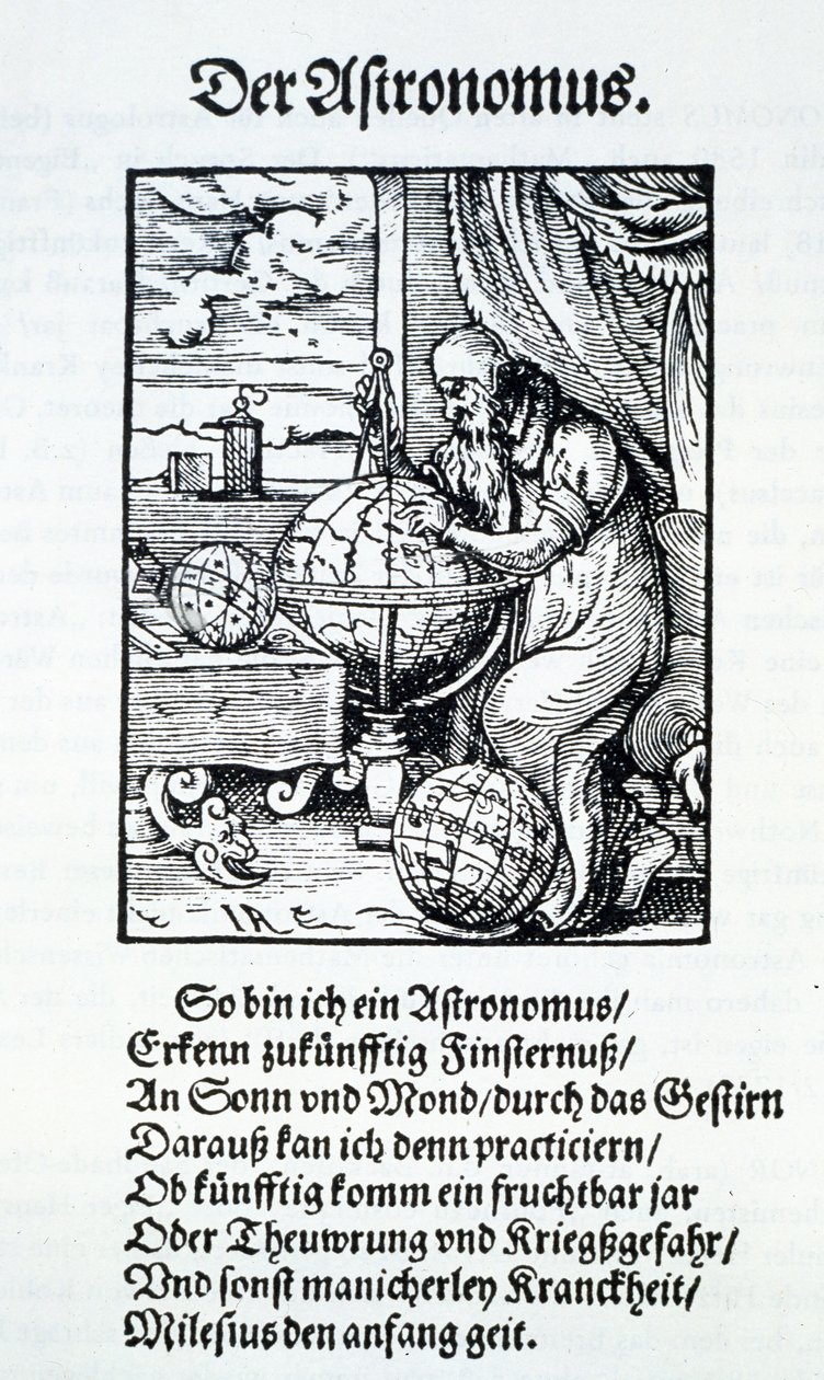 Egy csillagász Hans Sachs versével, kiad. Frankfurt 1568 alkotó: Jost Amman