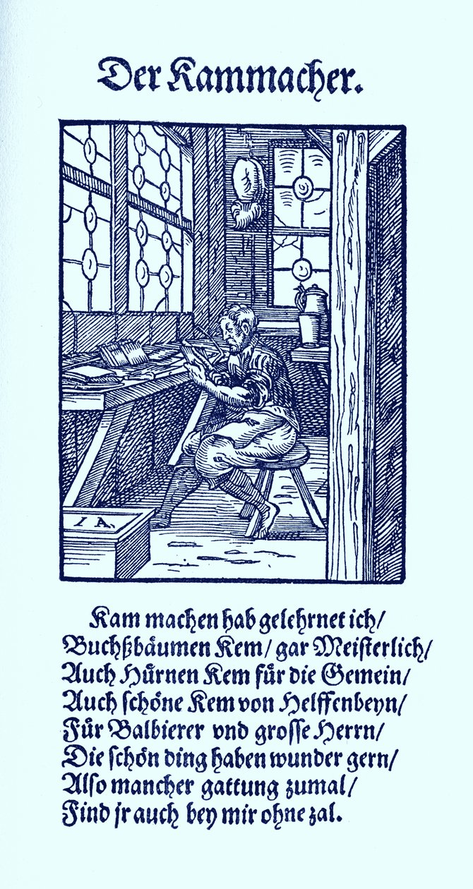 Fésűkészítő alkotó: Jost Amman