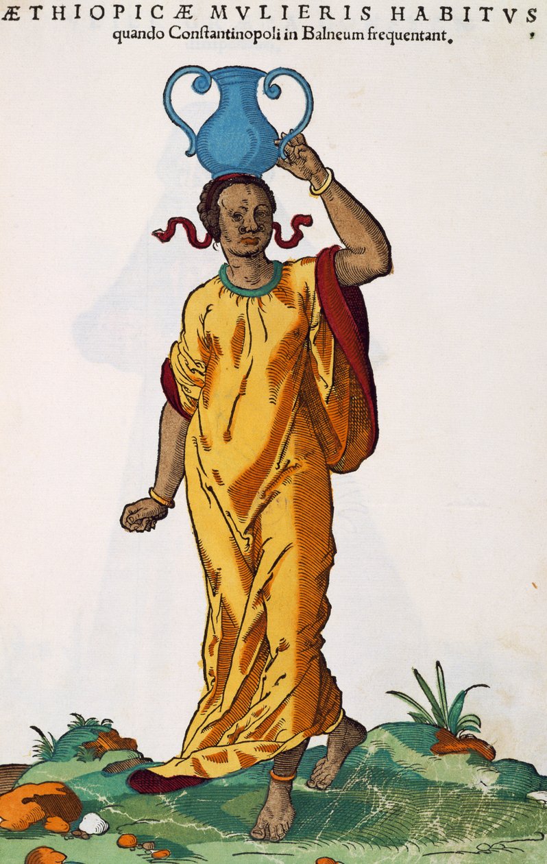 Etióp nő, Hans Weigel Elder metszete (aktív 1549-1577) Jost Amman (1539-1591) festményéből, innen alkotó: Jost Amman