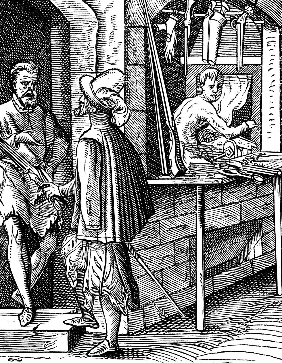 Harquebusier vagy kézi fegyvergyártó, c1559-1591 alkotó: Jost Amman