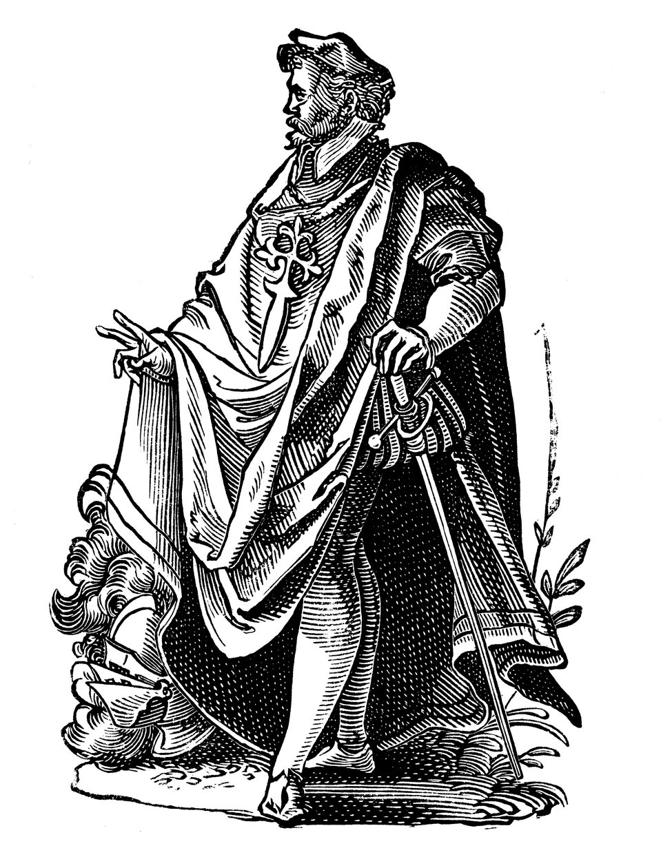 Templomos lovag utazóruhában, c1119 16. század alkotó: Jost Amman