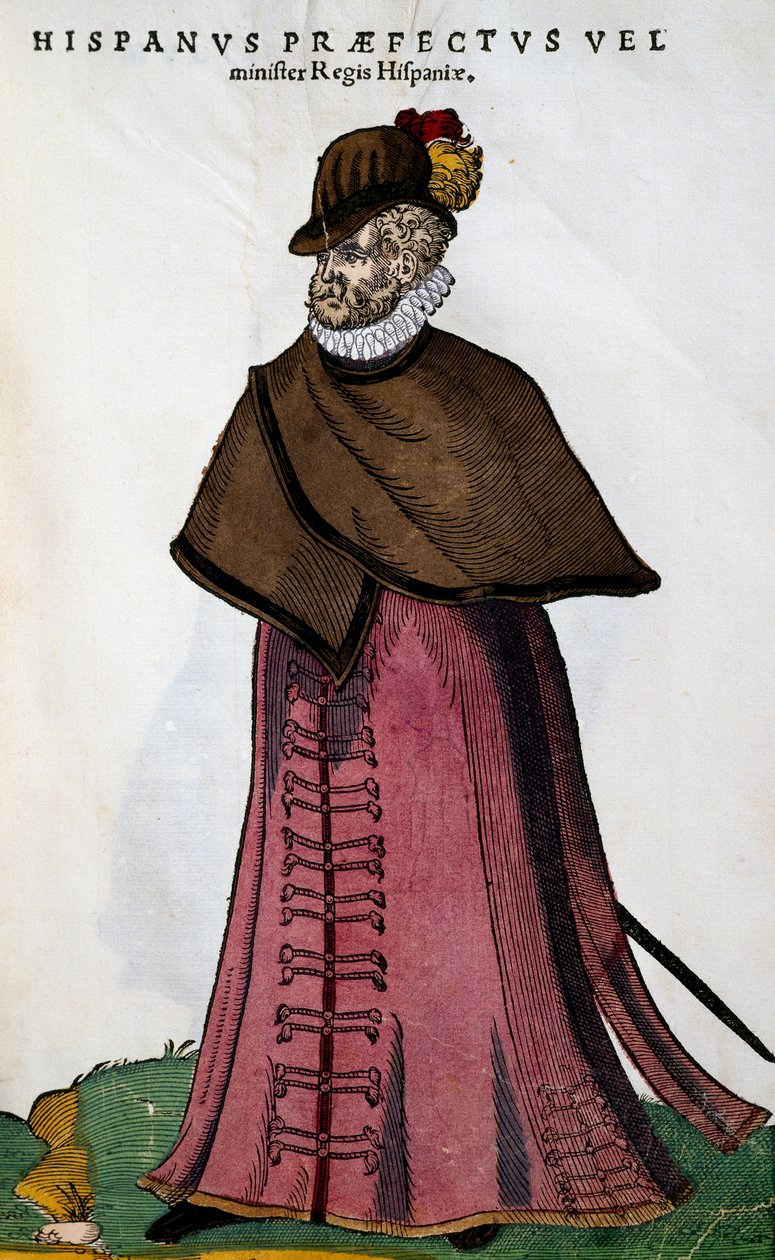 Miniszteri jelmez a spanyol királyi házból, Jost Amman (1539-1591) metszete alkotó: Jost Amman