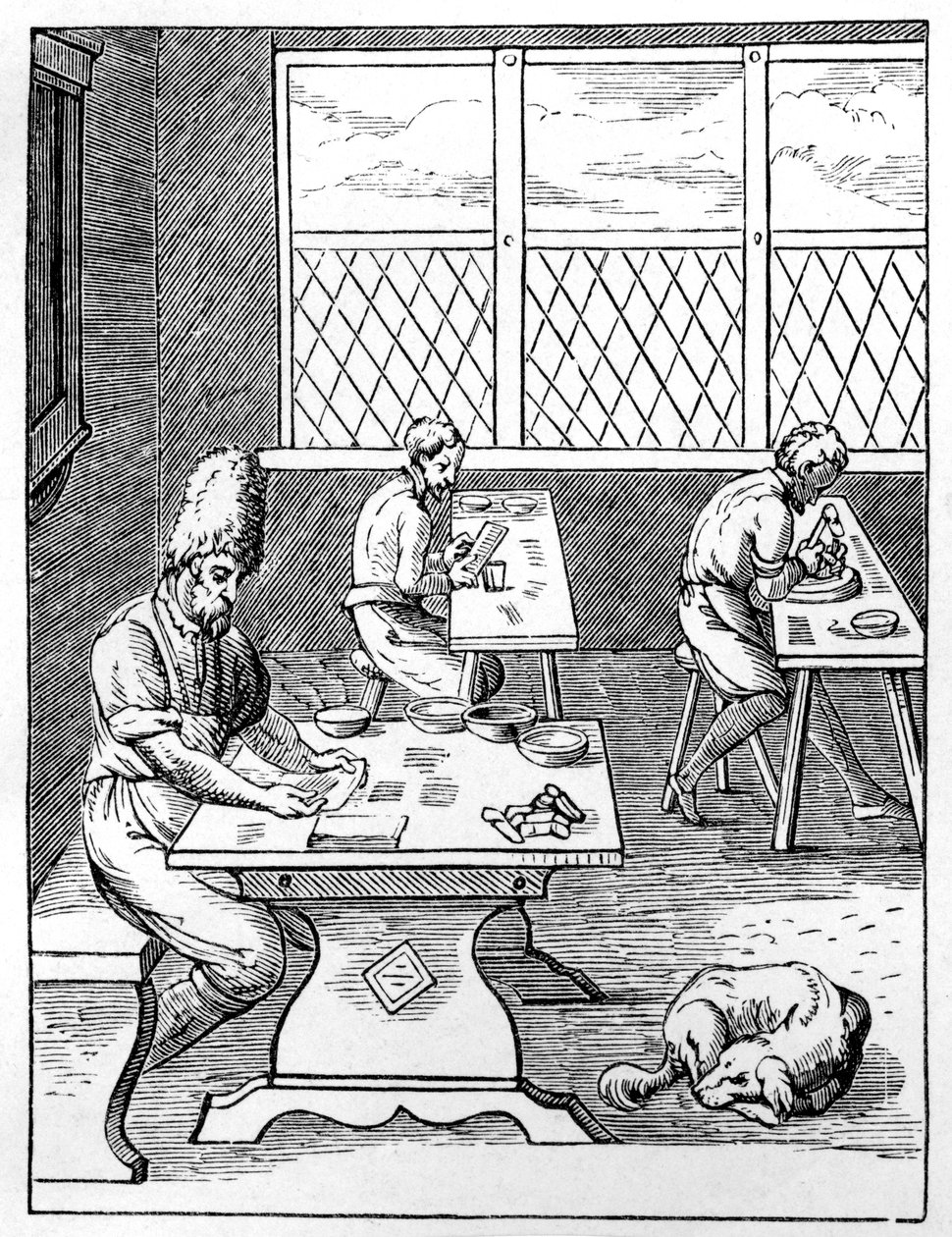Tű- és tűkészítő, c1559-1591 alkotó: Jost Amman