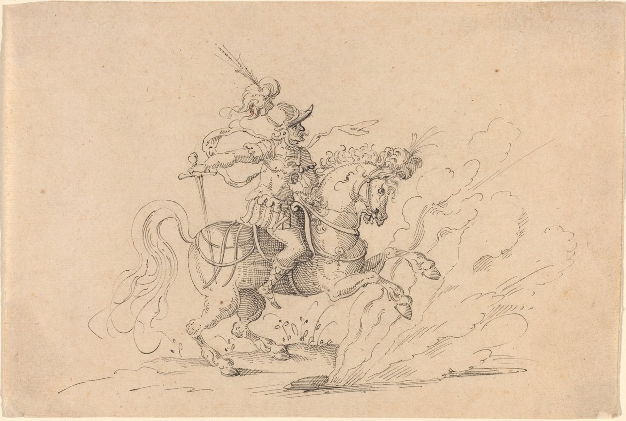 Marcus Curtius feláldozása alkotó: Jost Amman